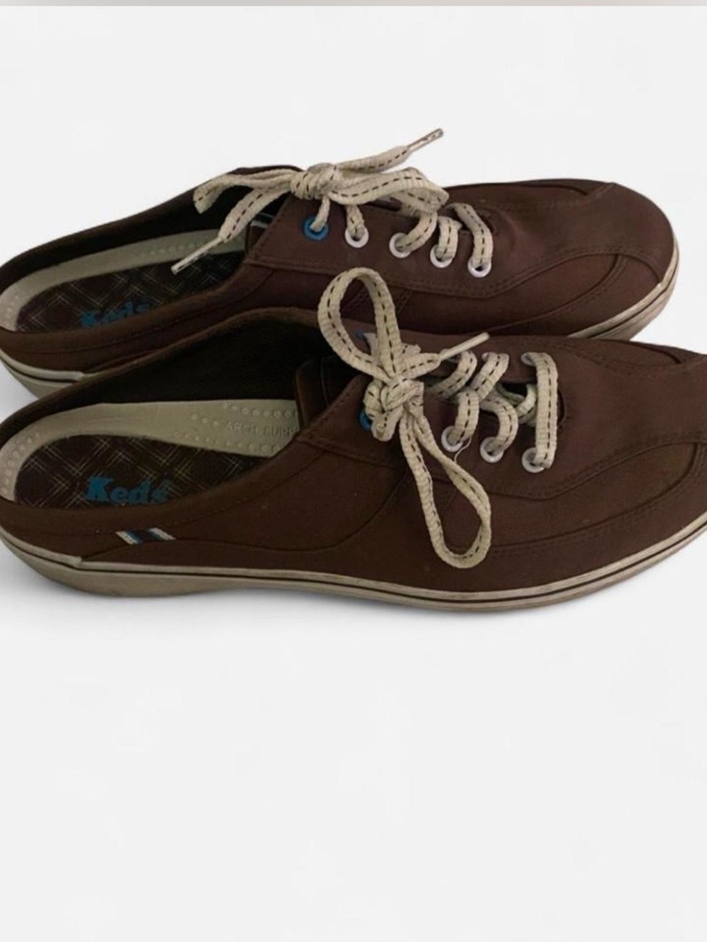Keds mule slide on canvas sneakers arch support  brown size 11